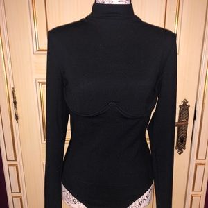 Black bodysuit with underwire bra